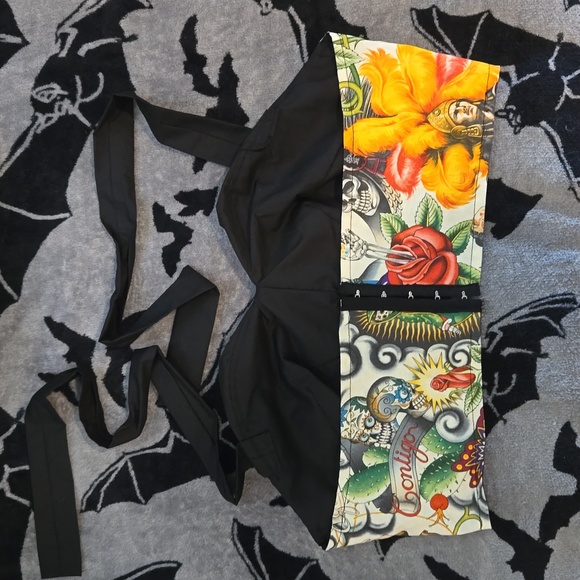 NWOT Mexican warrior skull pinup rockabilly psychobilly retro bra crop top L/XL - Picture 2 of 6